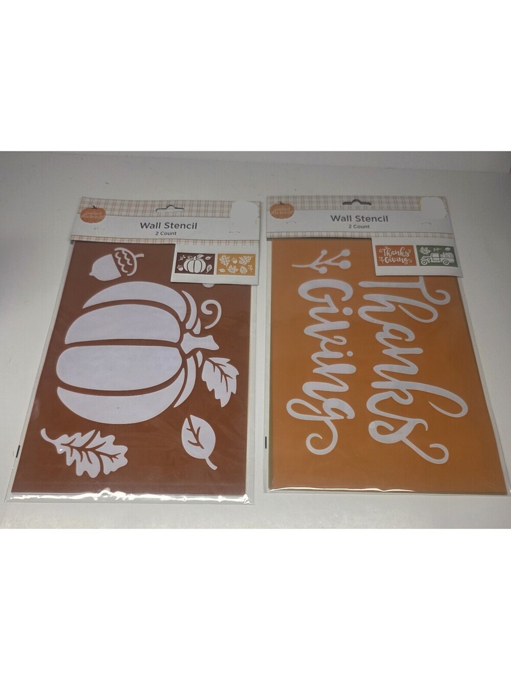NEW flexible self adhesive stencils BLESSED THANKSGIVING PUMPKIN FALL THEME 2pcs